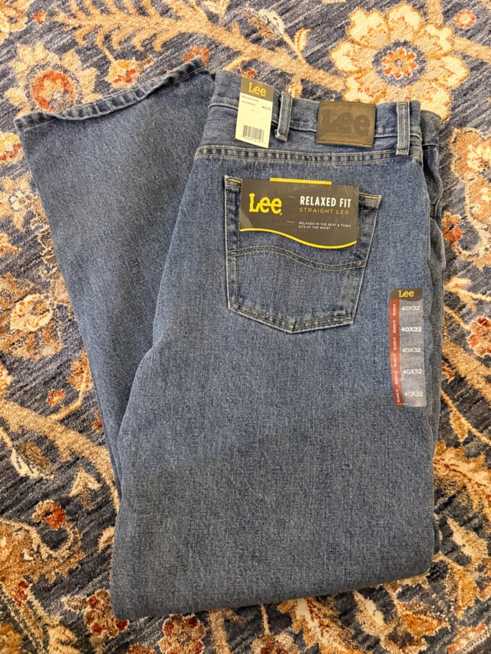 NWT Lee Men's Relaxed Fit Straight Leg Jeans - Denim Blue